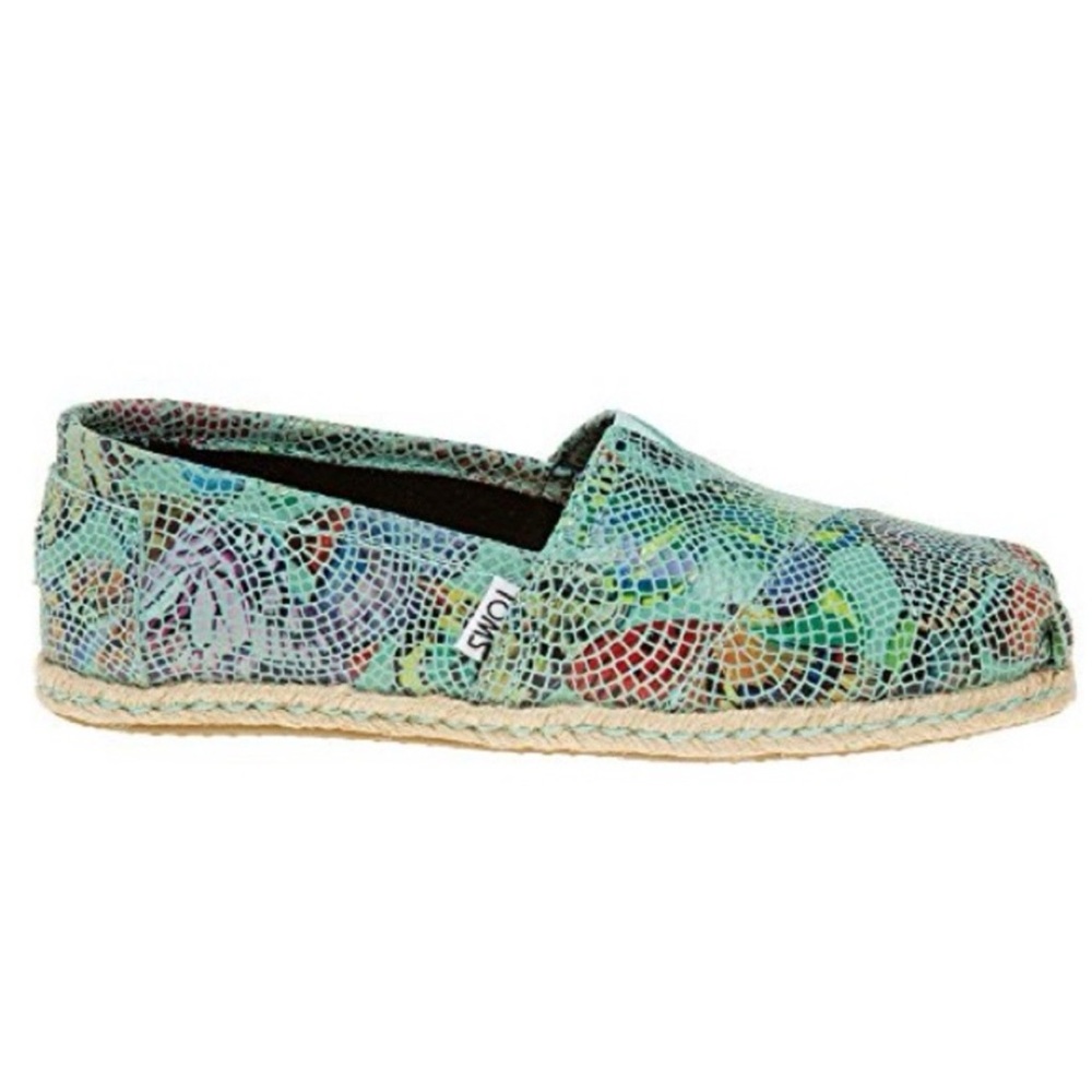 Toms Blue and Pink Espadrilles Slip-On Shoes size:8.5